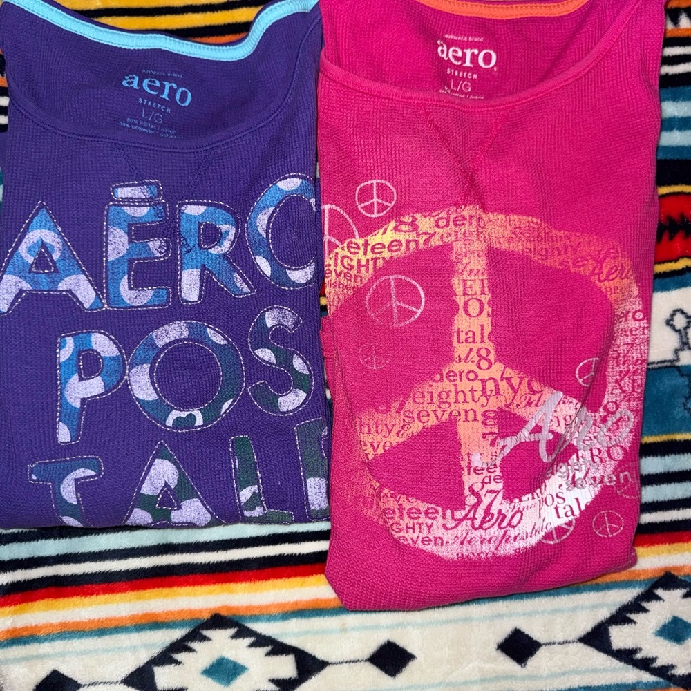 Vintage Aeropostale Thermal Long sleeve bundle (size large)